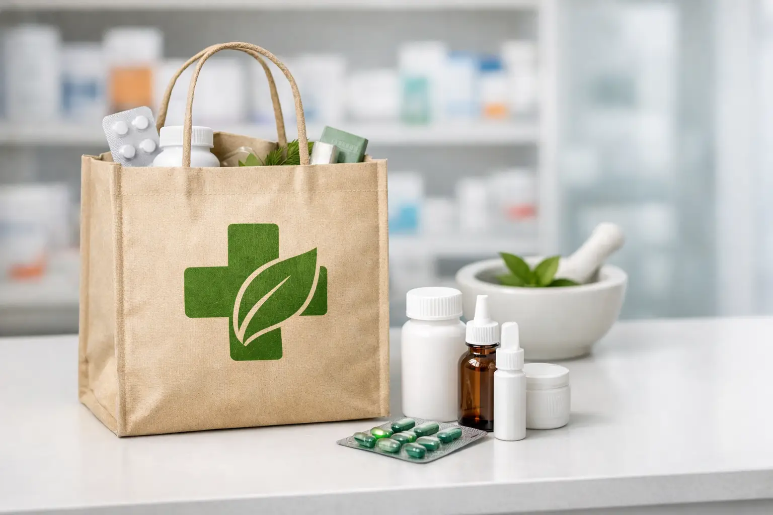 Bolsas ecológicas para farmacia con logo