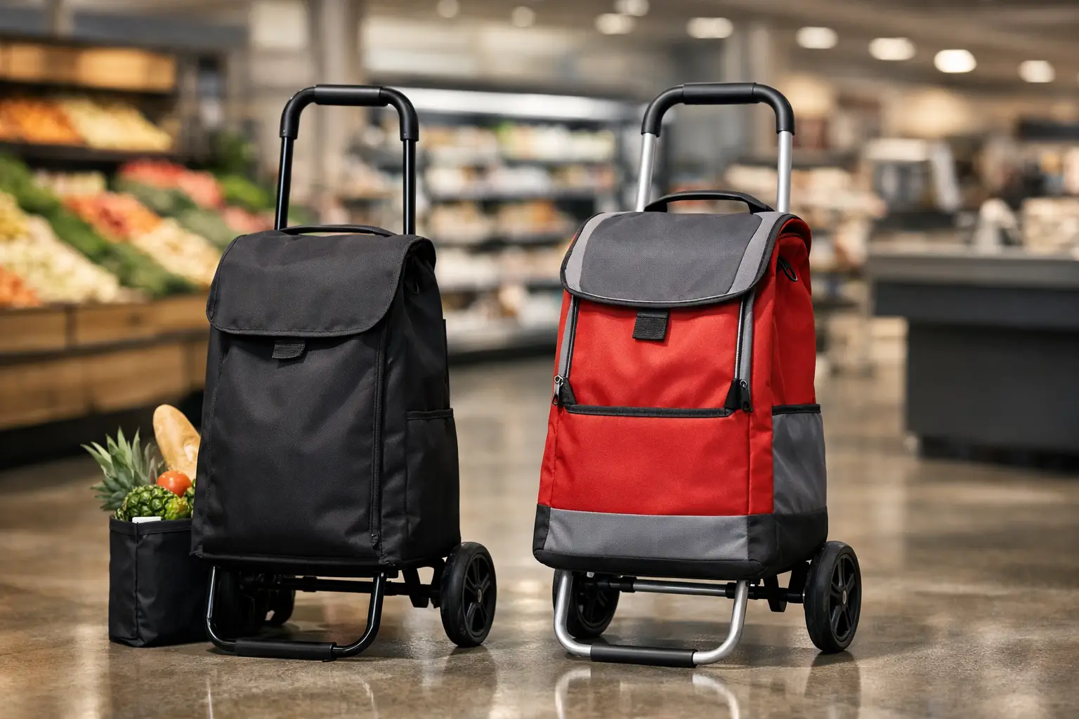 Guía de bolsas tipo carro para supermercados