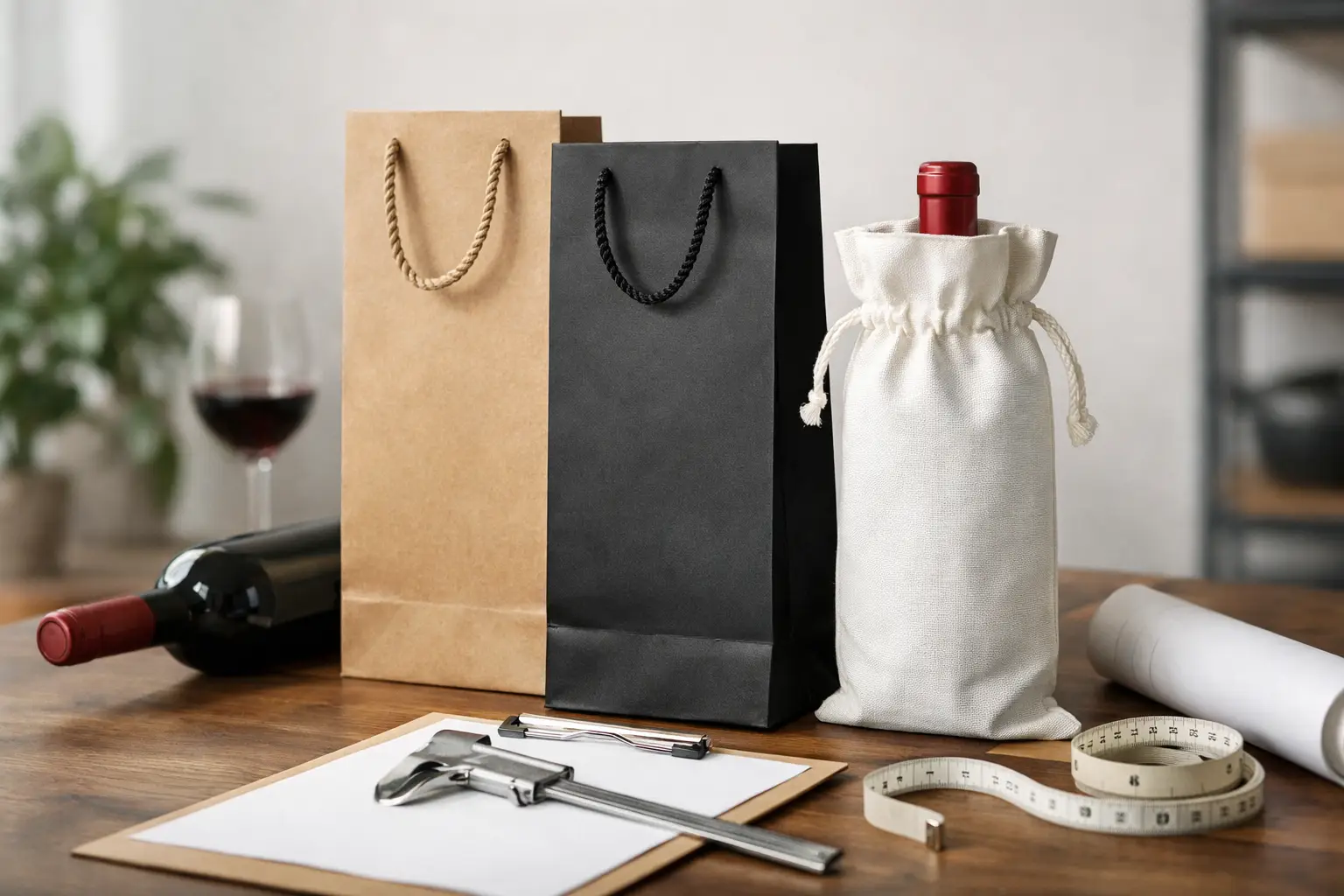 Guía de medidas para bolsas tipo vino personalizadas