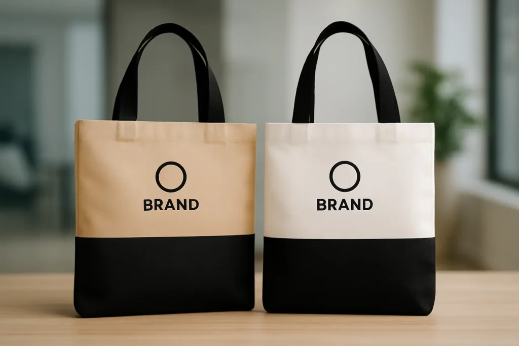 Bolsas bicolor con logo: tu marca en dos tonos