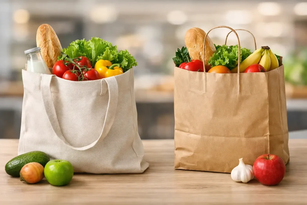 ¿Bolsas reutilizables o de papel?