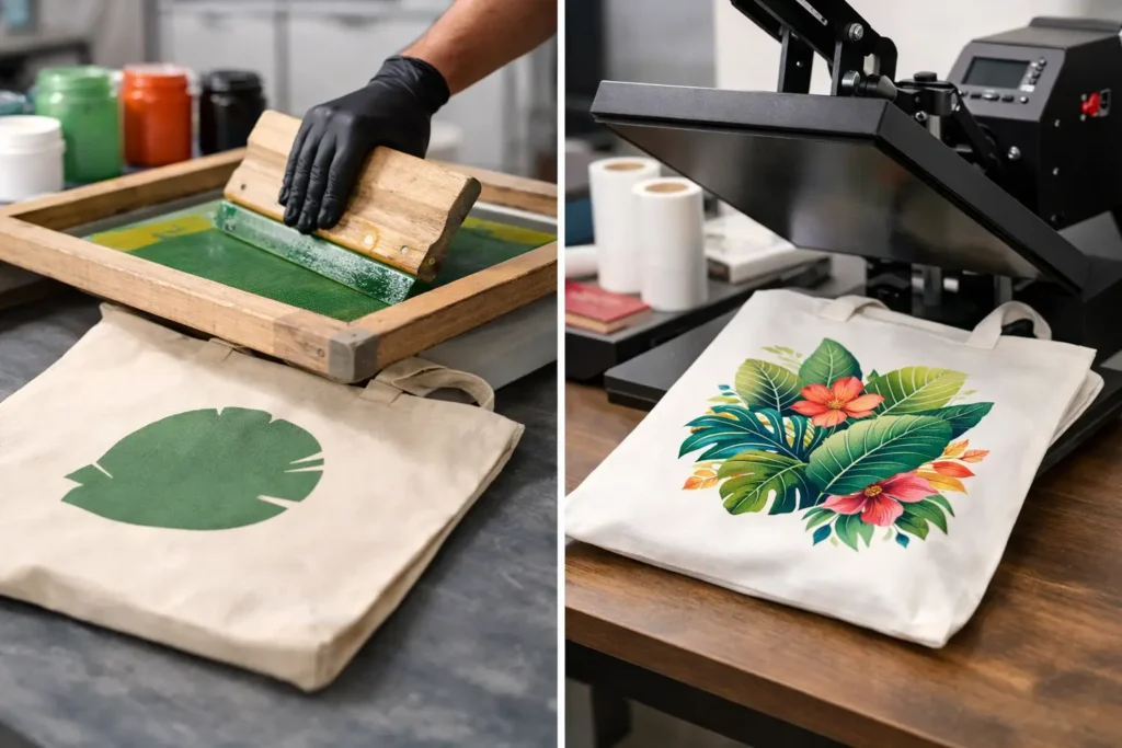 Serigrafía vs sublimación en bolsas