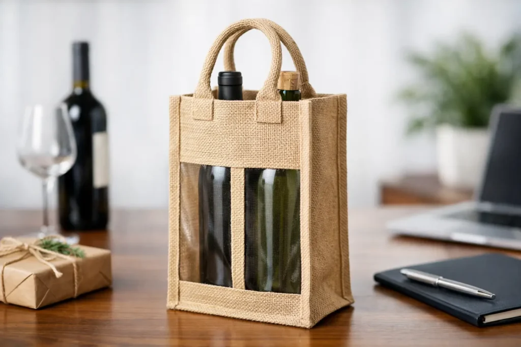Bolsa ecológica para botellas regalo empresarial