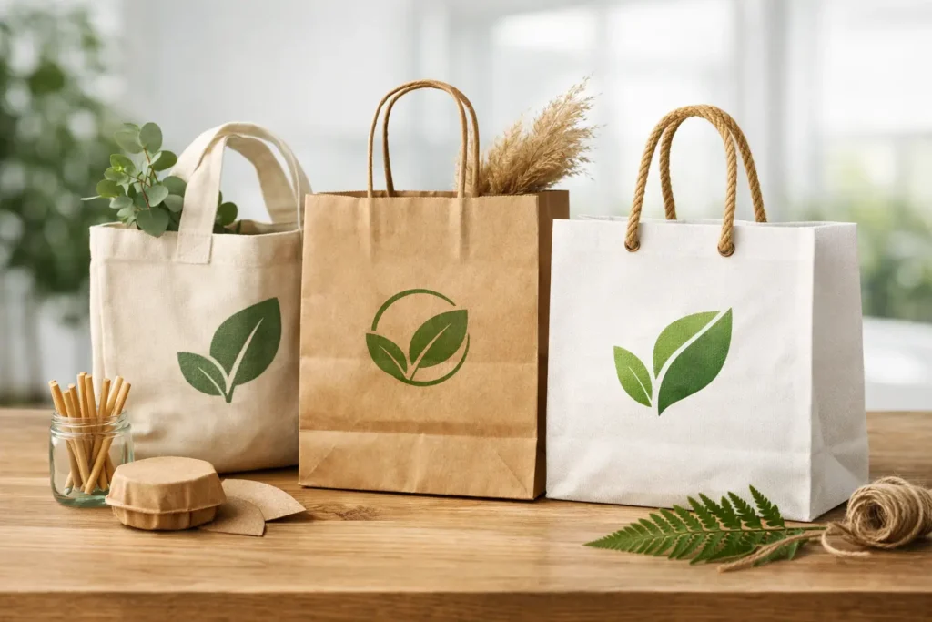 Tendencias de branding sostenible en bolsas