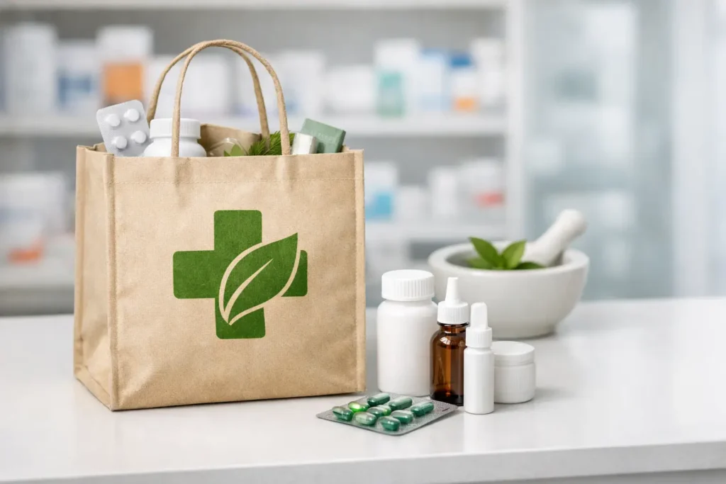 Bolsas ecológicas para farmacia con logo