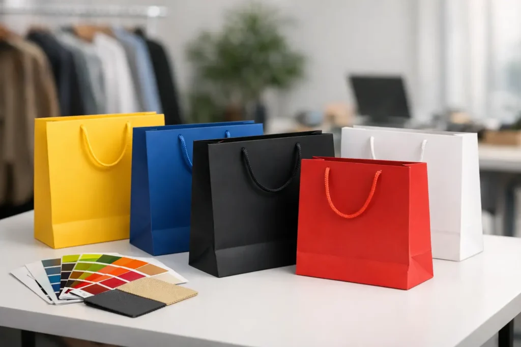Guía de colores corporativos en bolsas de marca