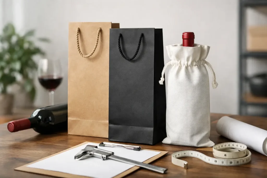 Guía de medidas para bolsas tipo vino personalizadas