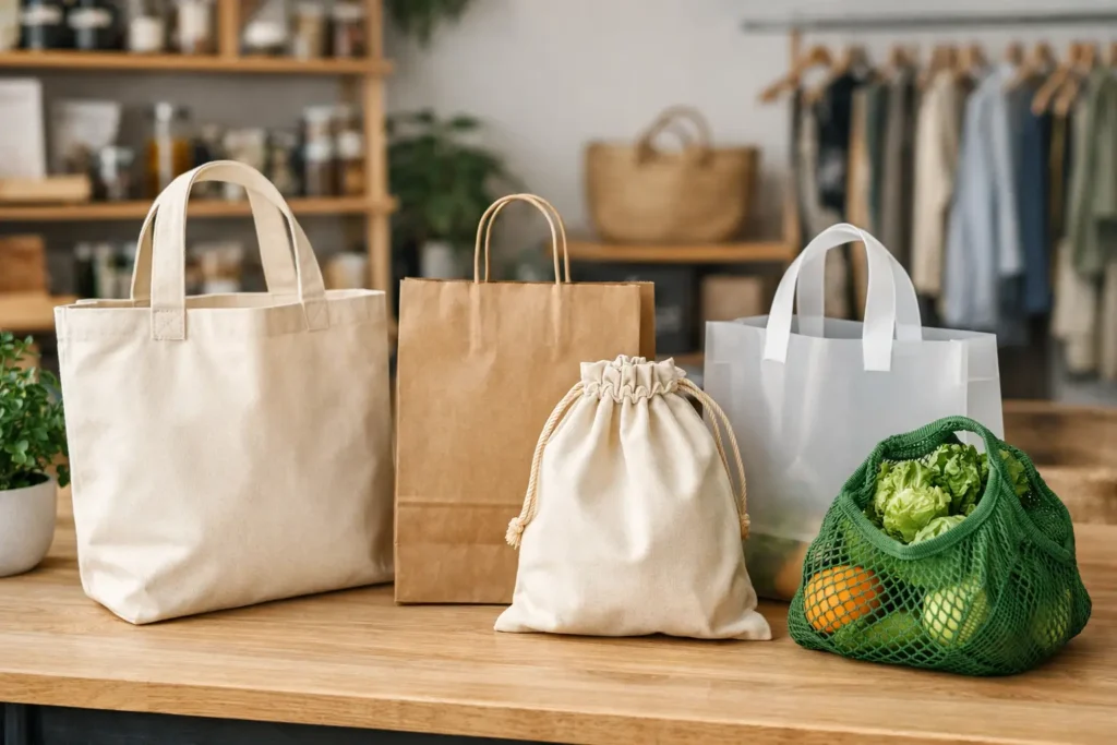 Tipos de bolsas reutilizables para negocios pequeños