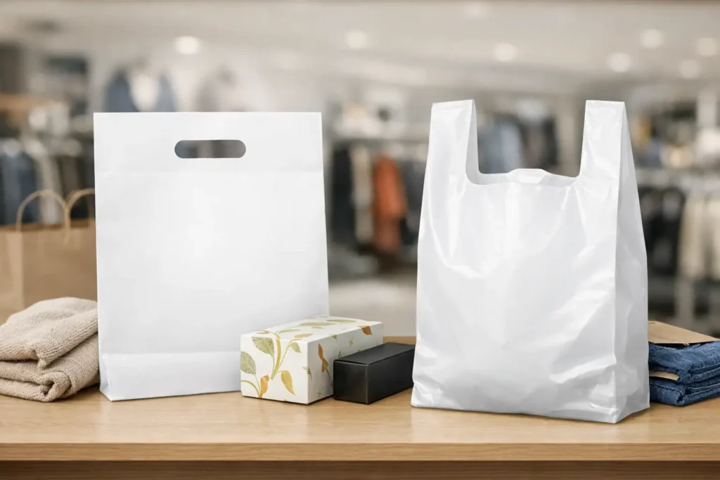 Bolsa troquel vs bolsa camiseta para retail